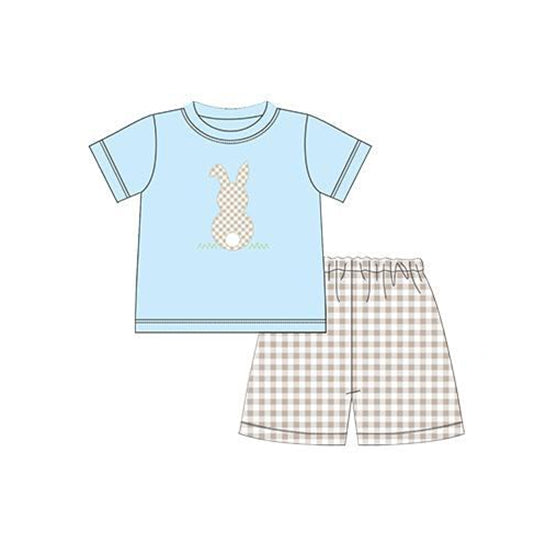(Pre-order)BSSO0305 Blue Bunny Boys Shorts Easter Clothes Set