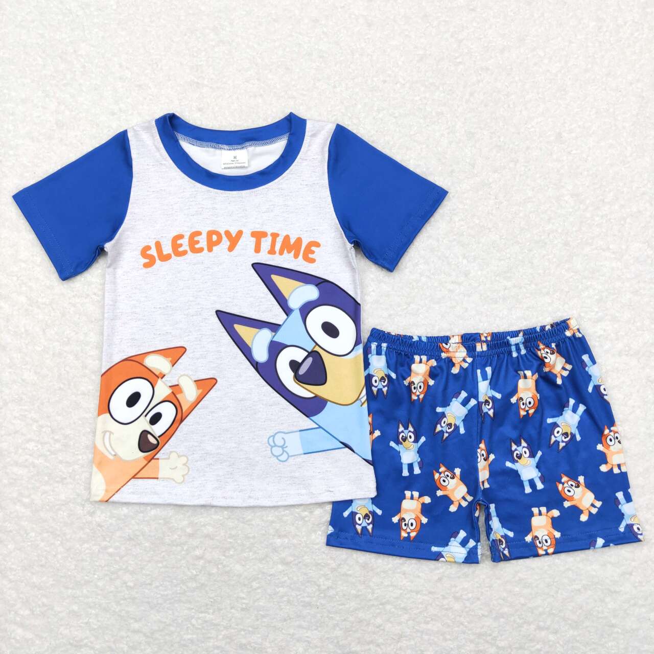 BSSO0421 Cartoon Dog Print Boys Summer Clothes Set
