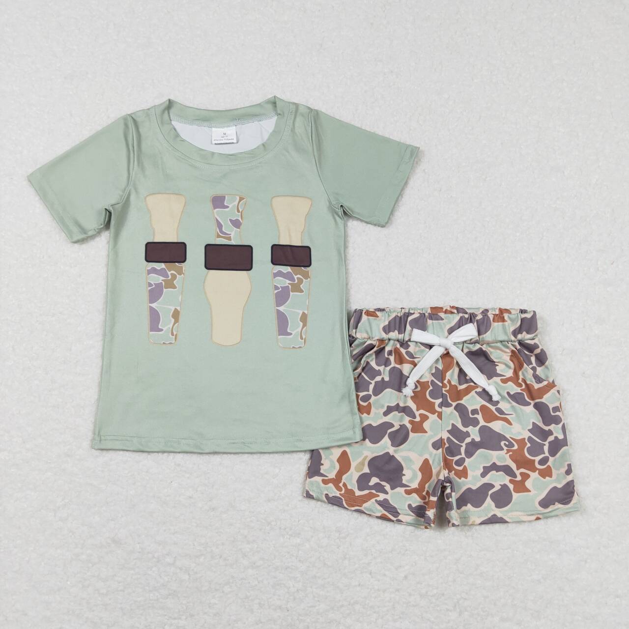 BSSO0457 Camo Duck Call Boys Summer Clothes Set