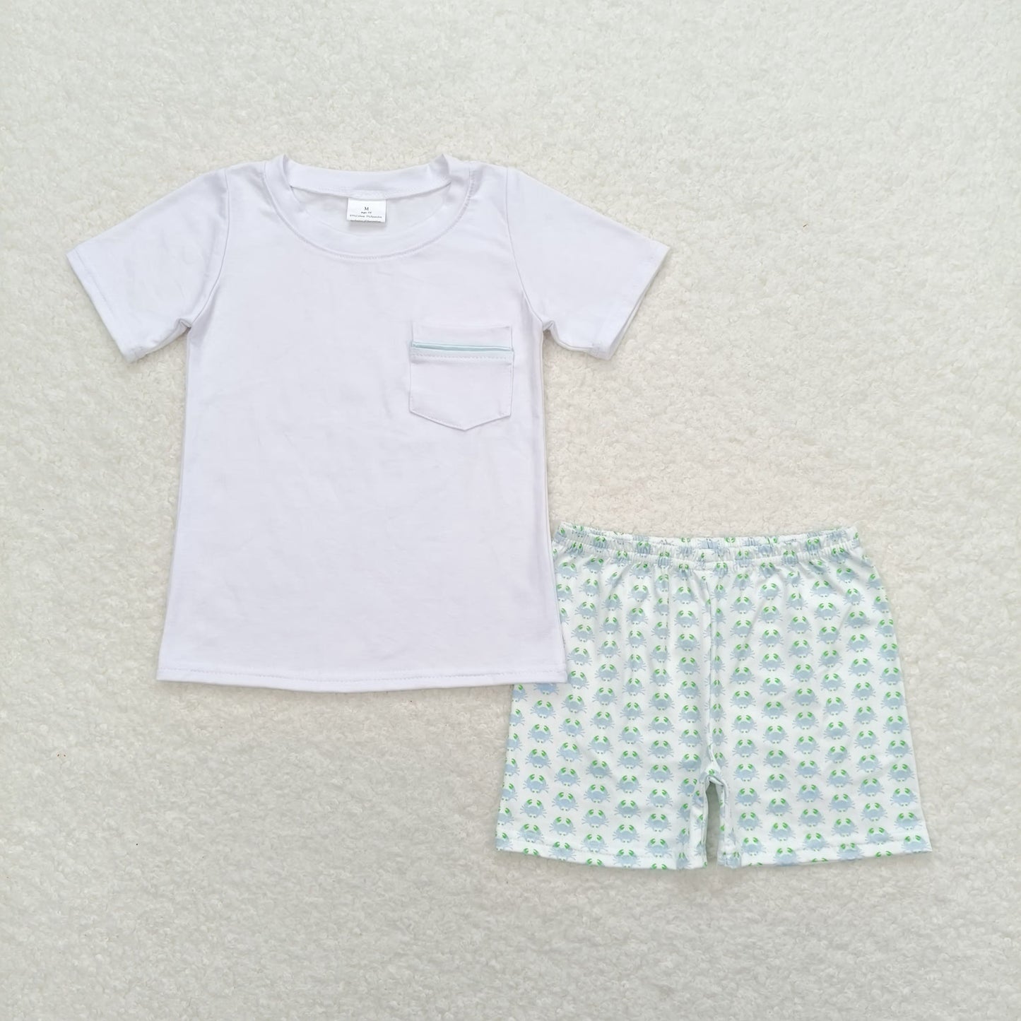 Crab Design Shorts Boys Summer Clothes Set Brothers Wear