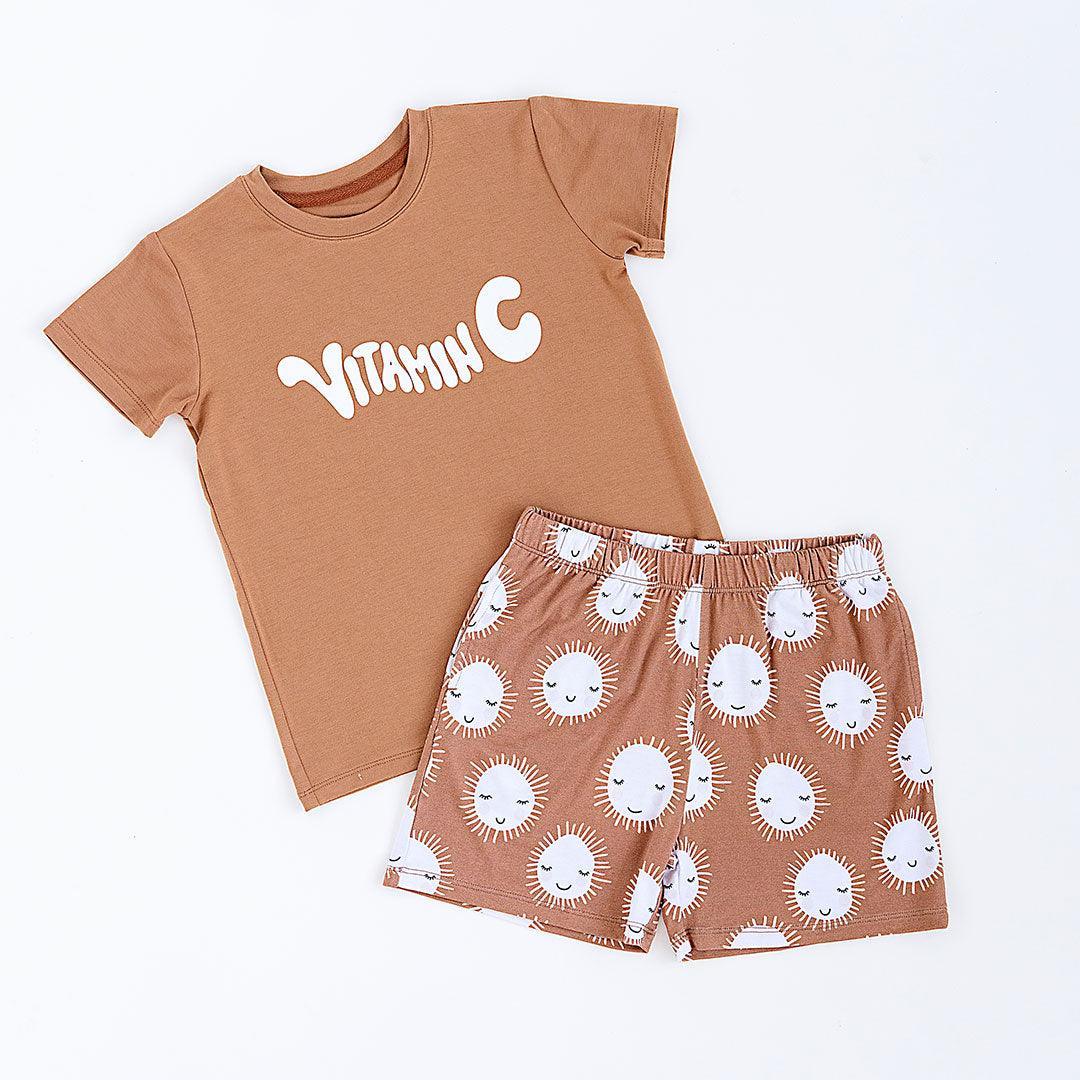 (Pre-order)BSSO0849 Vitamin C Top Sun Shorts Boys Summer Clothes Set