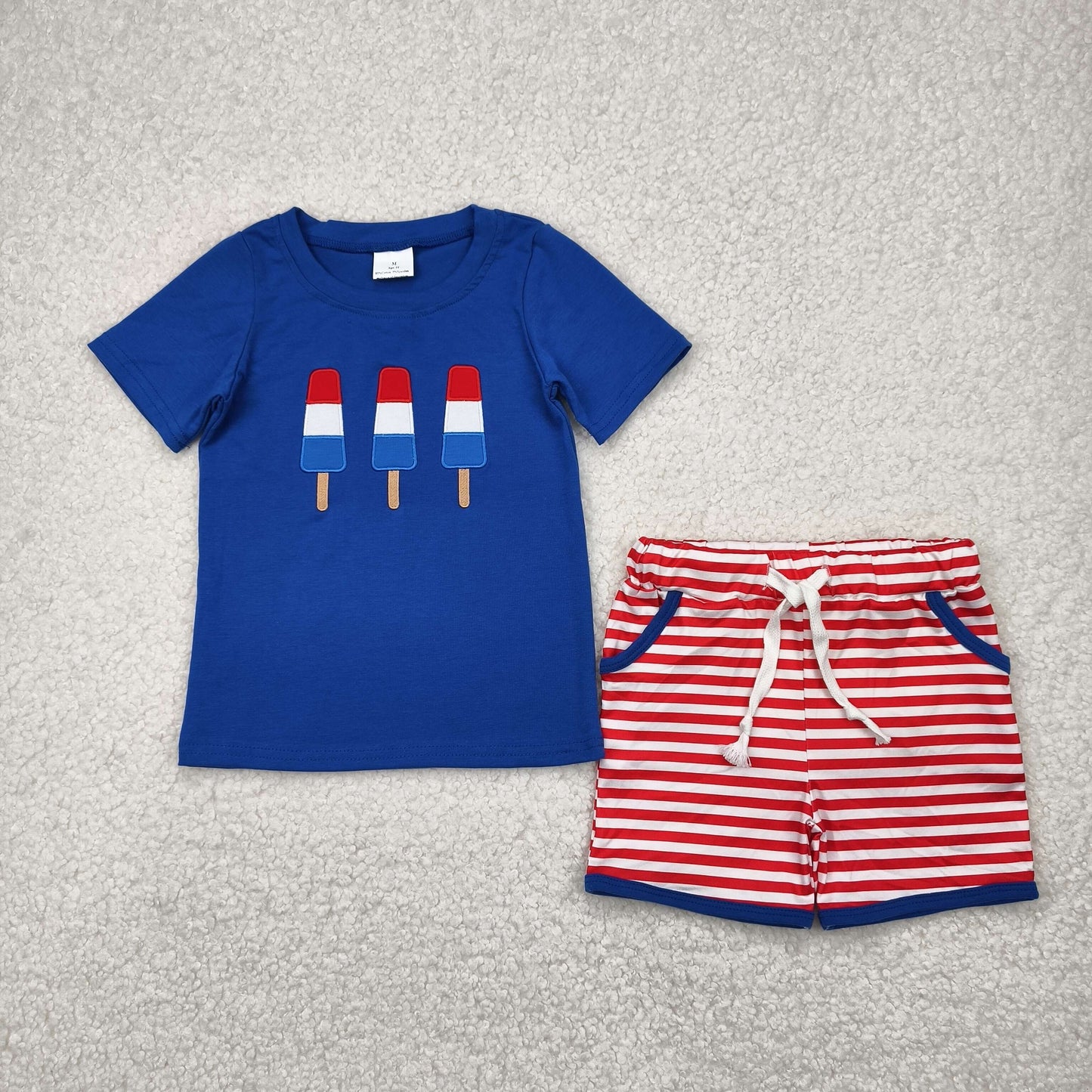 9 Items Popsicle Embroidery Sibling 4th of July Matching Clothes