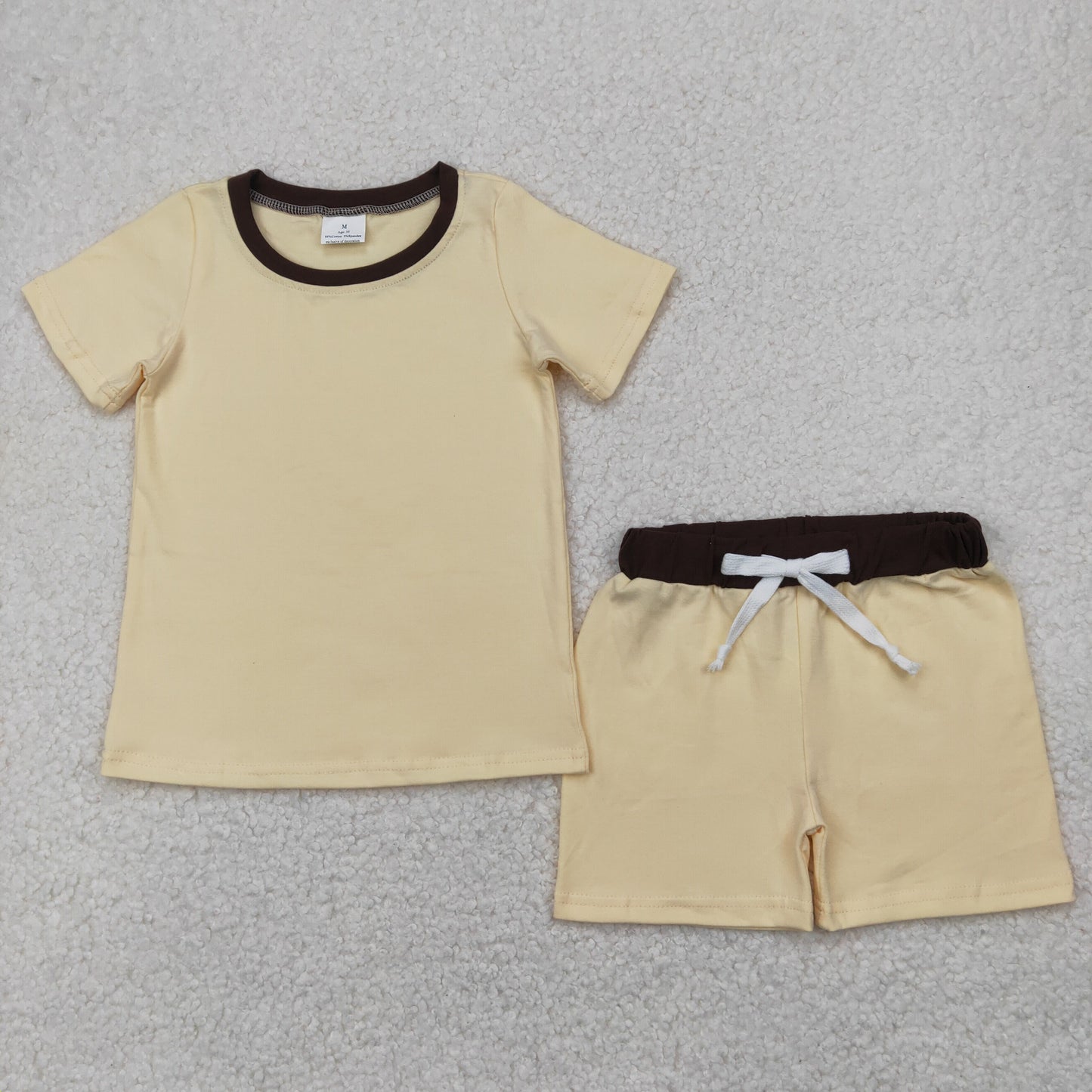 BSSO1310 Yellow Color Boys Summer Clothes Set