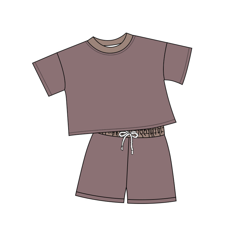 (Pre-order)BSSO1313 Purple Color Boys Summer Clothes Set