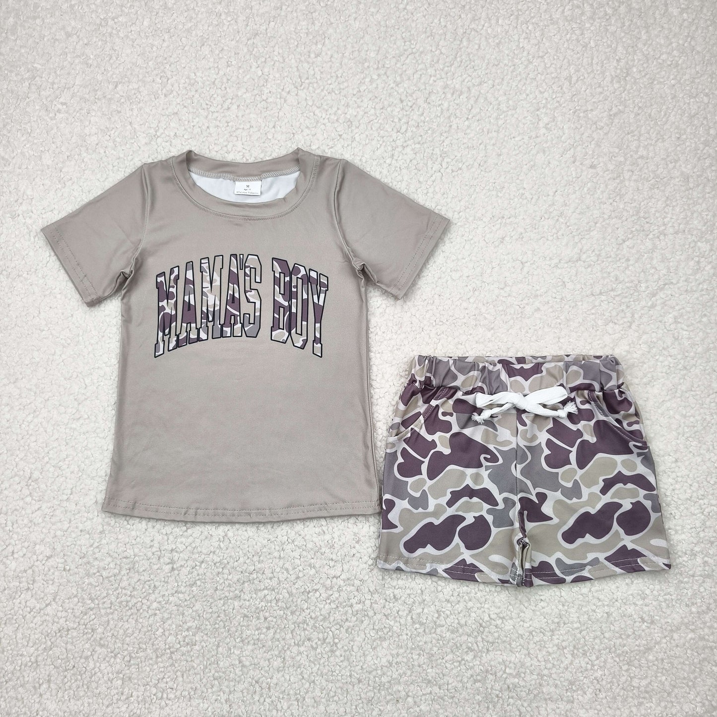 BSSO1346  MAMA'S BOY Top Camo Shorts Boys Summer Clothes Set
