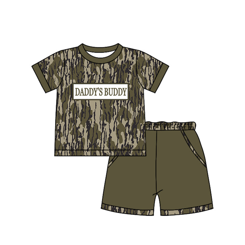 (Pre-order)BSSO1837 MAMA'S BOY Camo Top Pockets Shorts Boys Summer Clothes Set