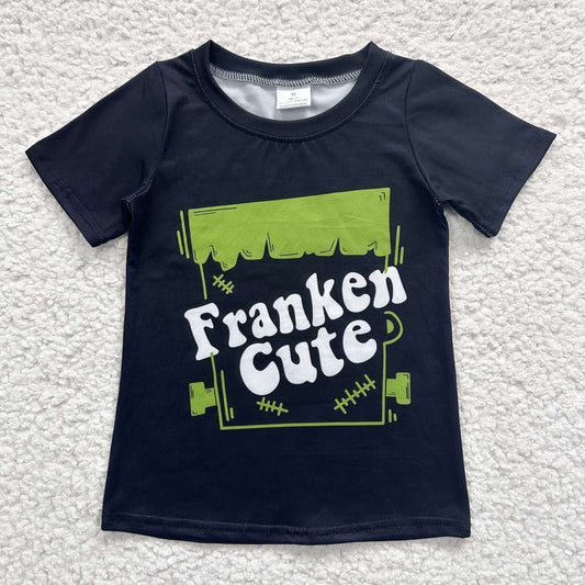 BT0248 Green cute kids Halloween top