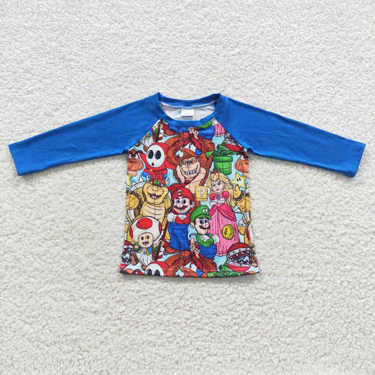 (Promotion)BT0264 Blue cartoon game boys T-shirt top
