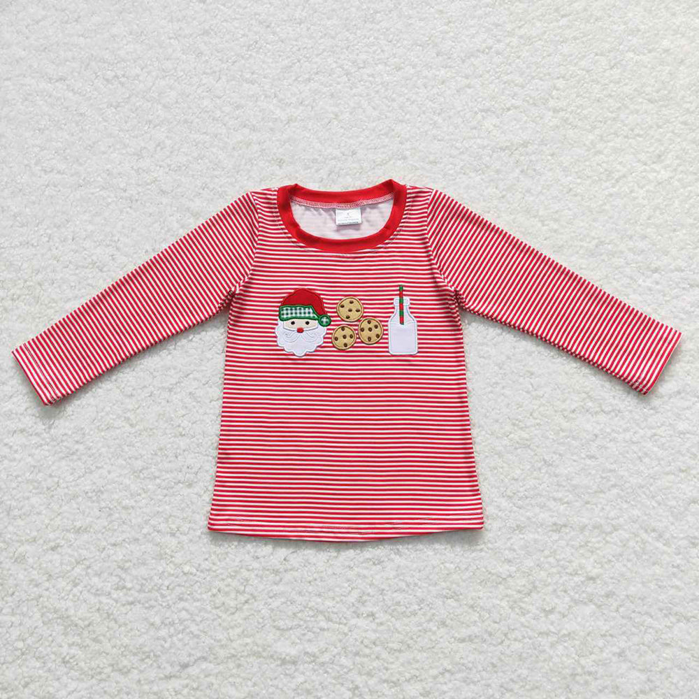 9 Styles Christmas Embroidery Boys Tee Shirts Top