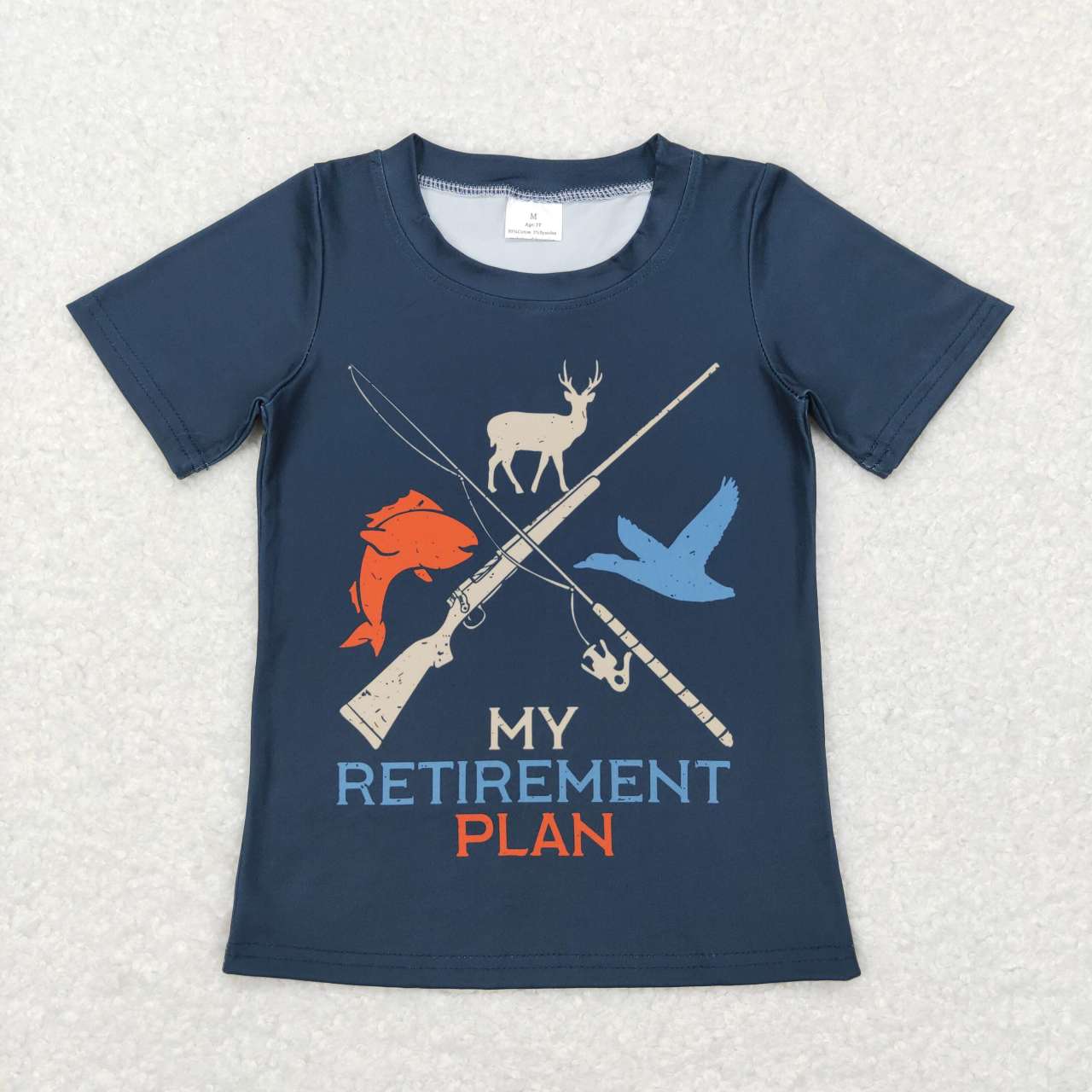 BT0416 My Retirement Plan Print Boys Hunting Tee Shirt Top