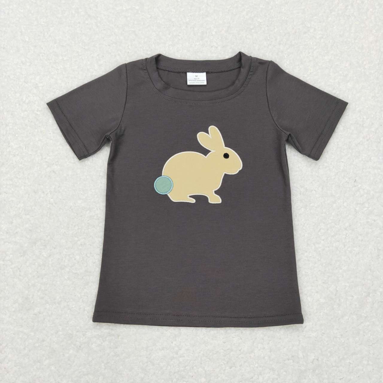 BSSO0401 Grey Bunny Top Green Camo Shorts Boys Easter Clothes Sets