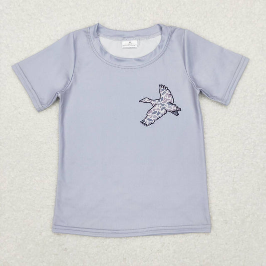 USA-Shop BT0462 Grey Camo Duck Boys Hunting Tee Shirts Top