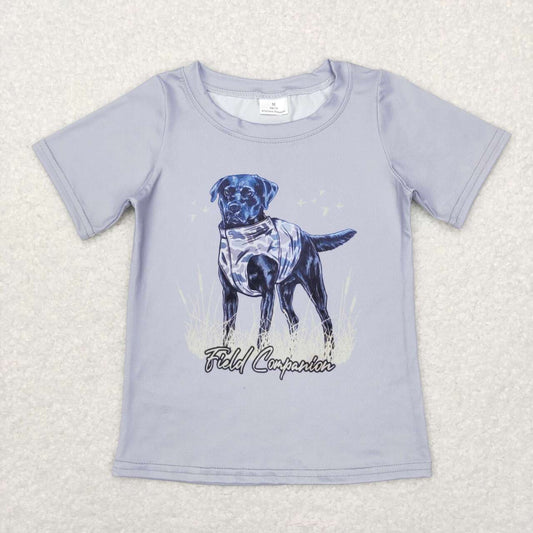 BT0463 Grey Dog Kids Hunting Tee Shirts Top