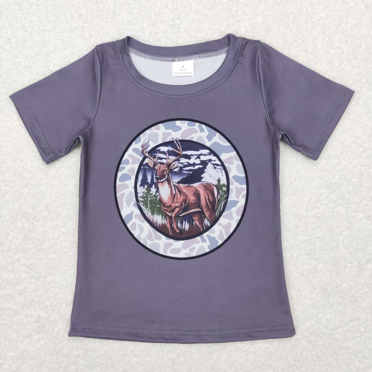 Grey Camo Shorts Boys Clothes Set Brothers Wear