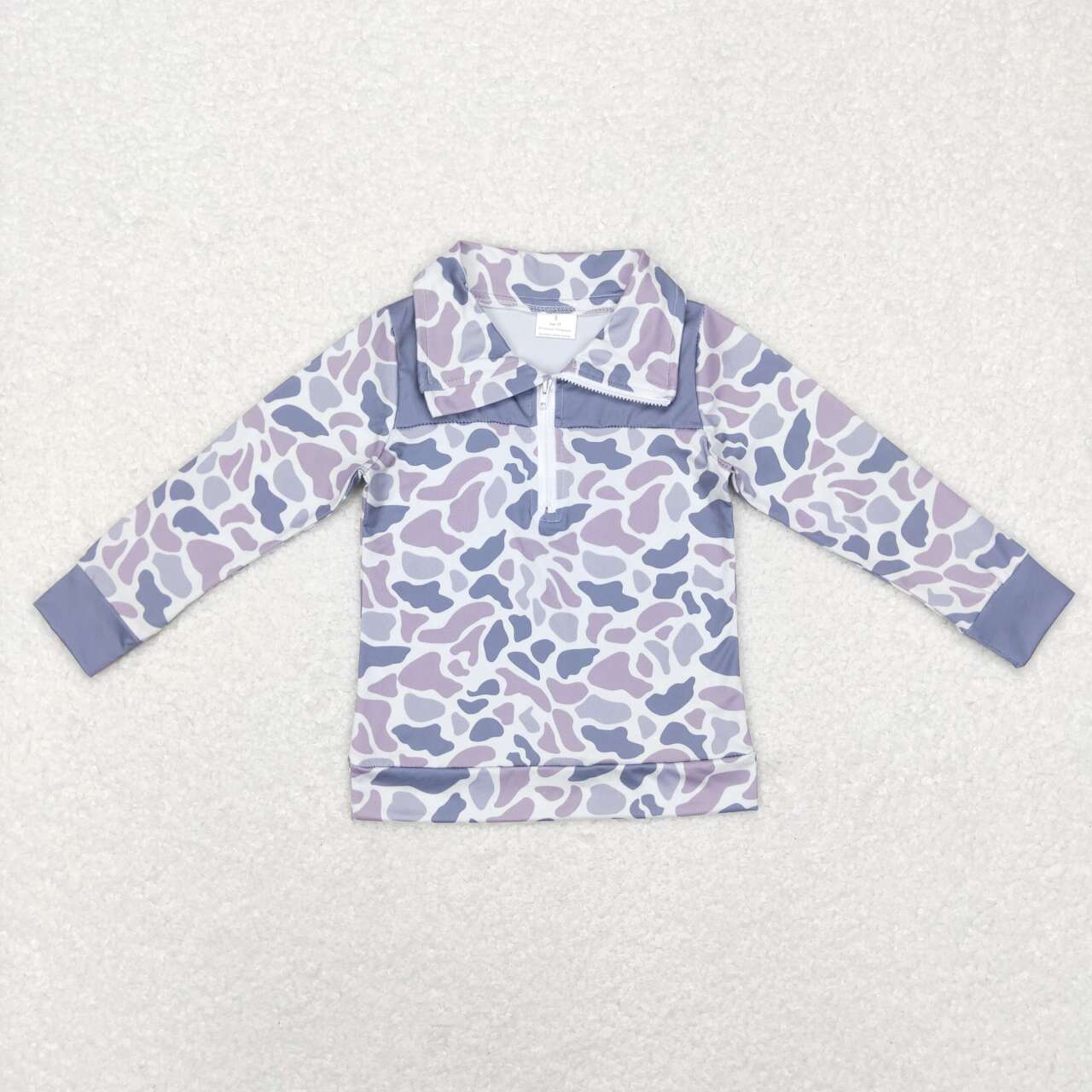 Camo Print Boys Zipper Pullover Top Brothers Wear