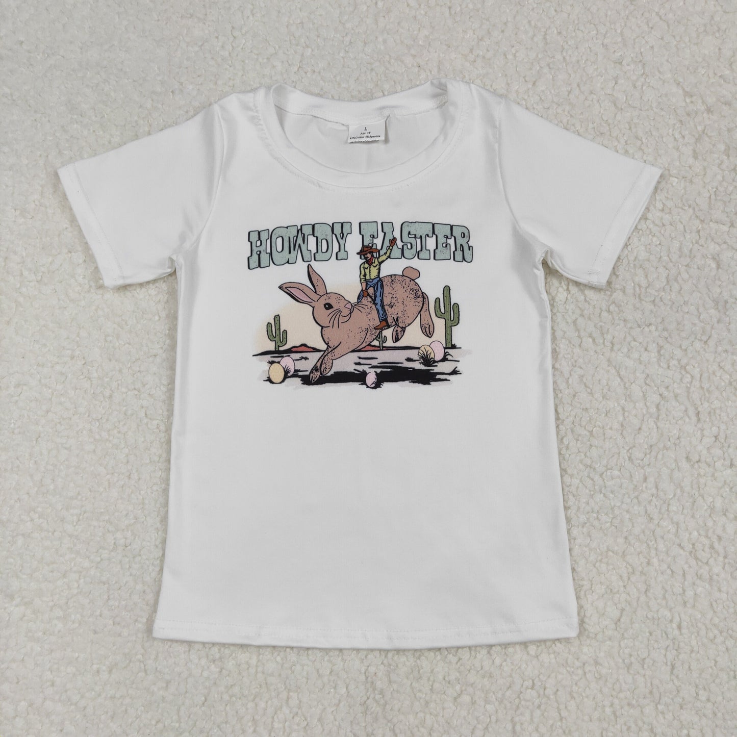 BT0559+P0457 Howdy Cowboy Top Blue Denim Bell Jeans Girls Easter Clothes Set