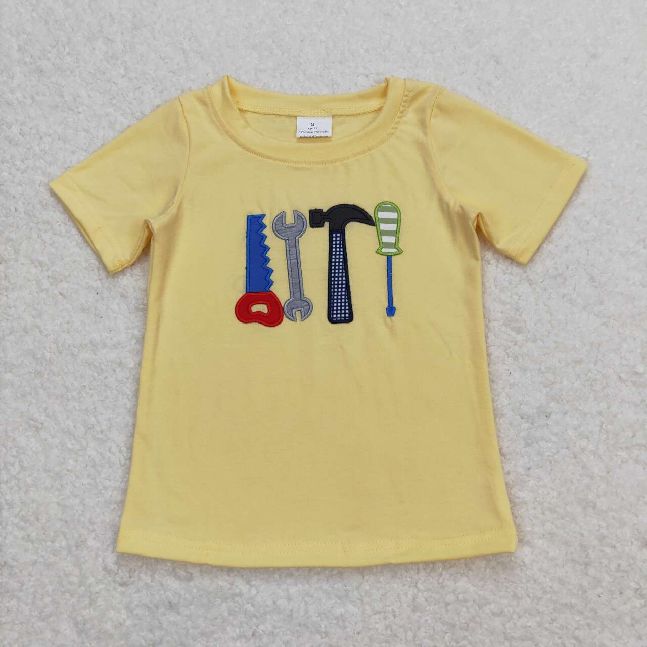 BT0575 Tool Embroidery Boys Summer Tee Shirts Top