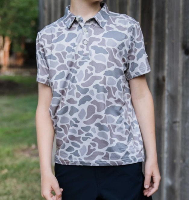 USA-Shop BT0597 Camo Print Boys Summer Polo Tee Shirts Top