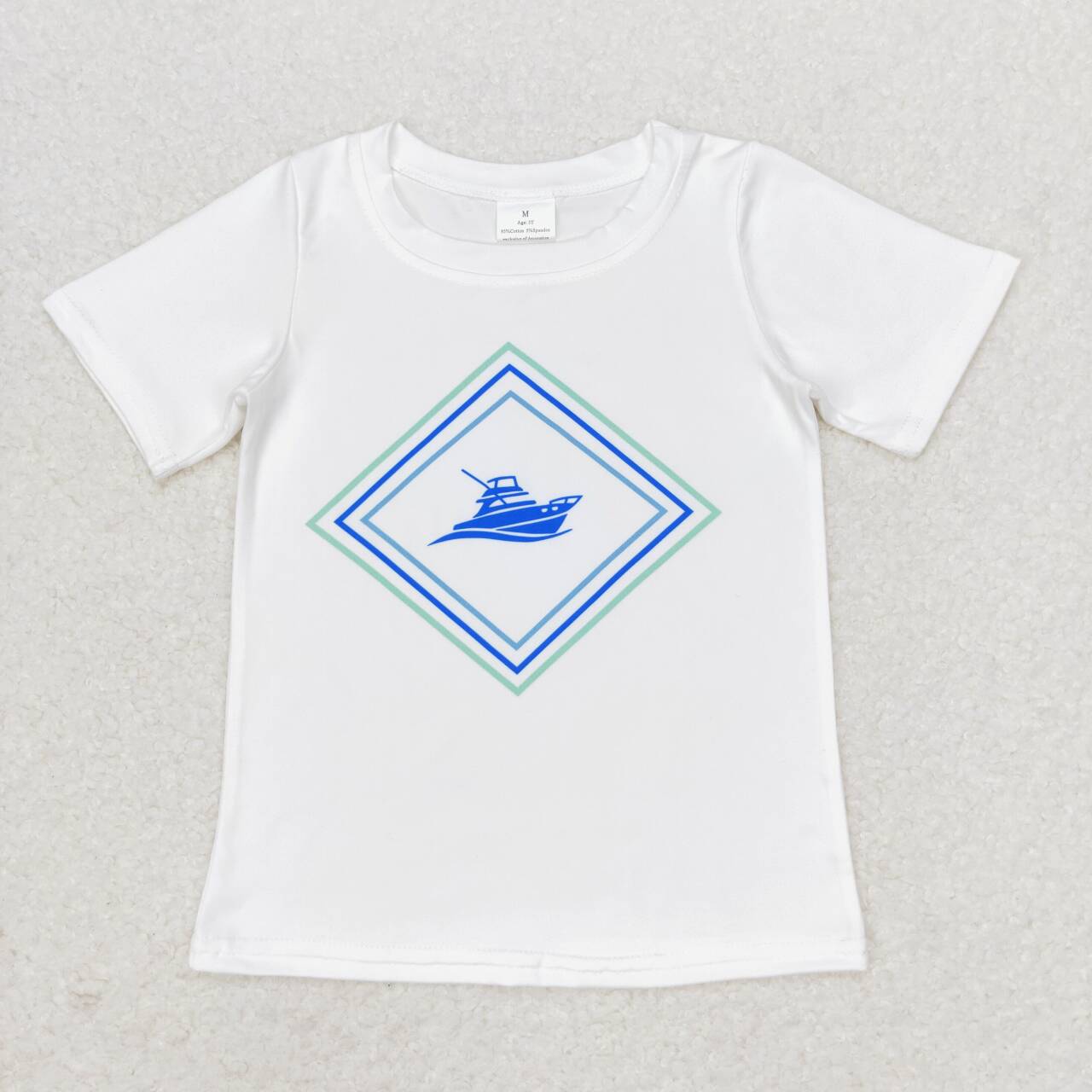 BT0613 Steamship Print Boys Summer Tee Shirts Top
