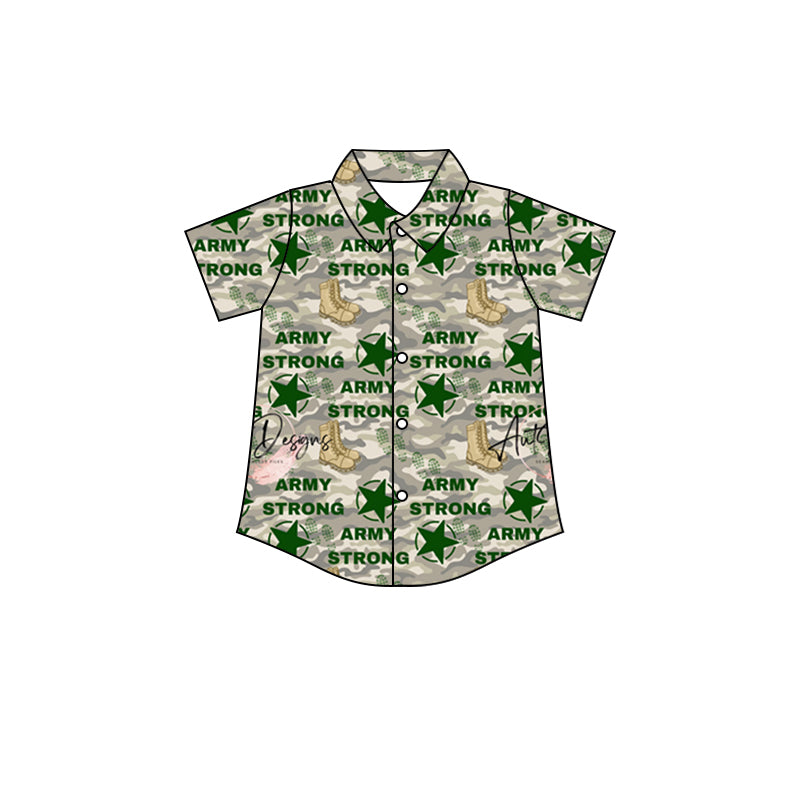 (Pre-order)BT0620 Star Boots ARMY Print Boys Summer Tee Shirts Top