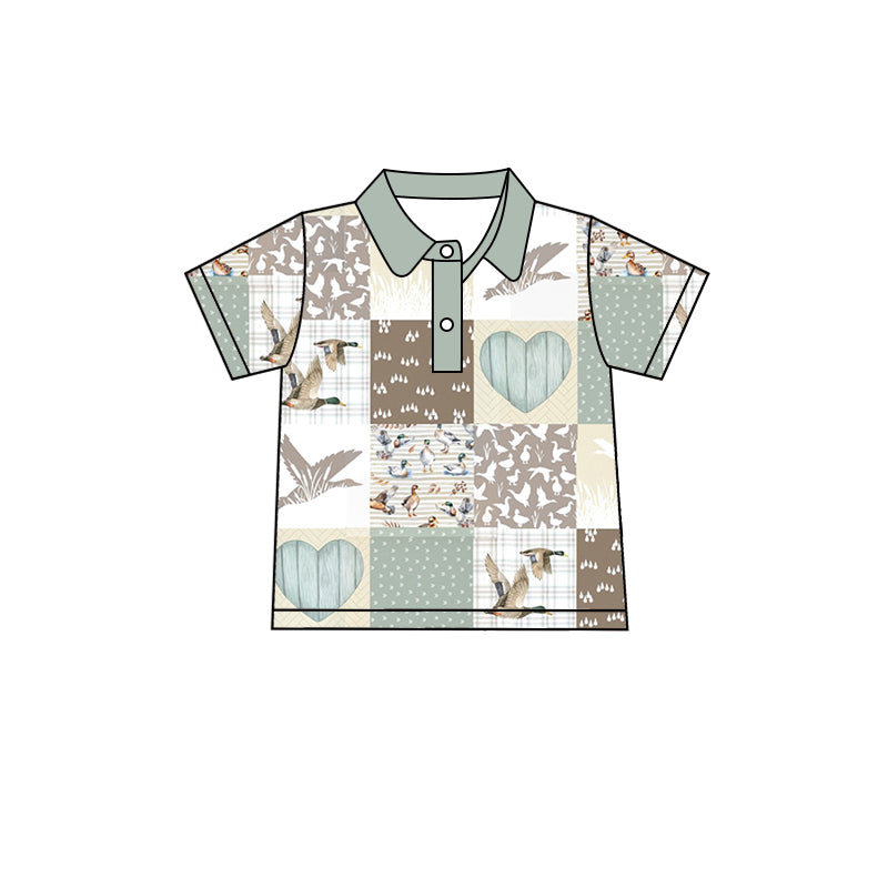 (Pre-order)BT0635 Duck Print Boys Polo Tee Shirts Top