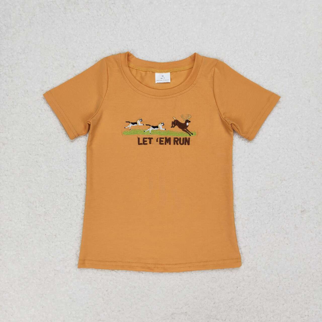 Let Em Run Dog Deer Embroidery Branch Print Sibling Summer Matching Clothes
