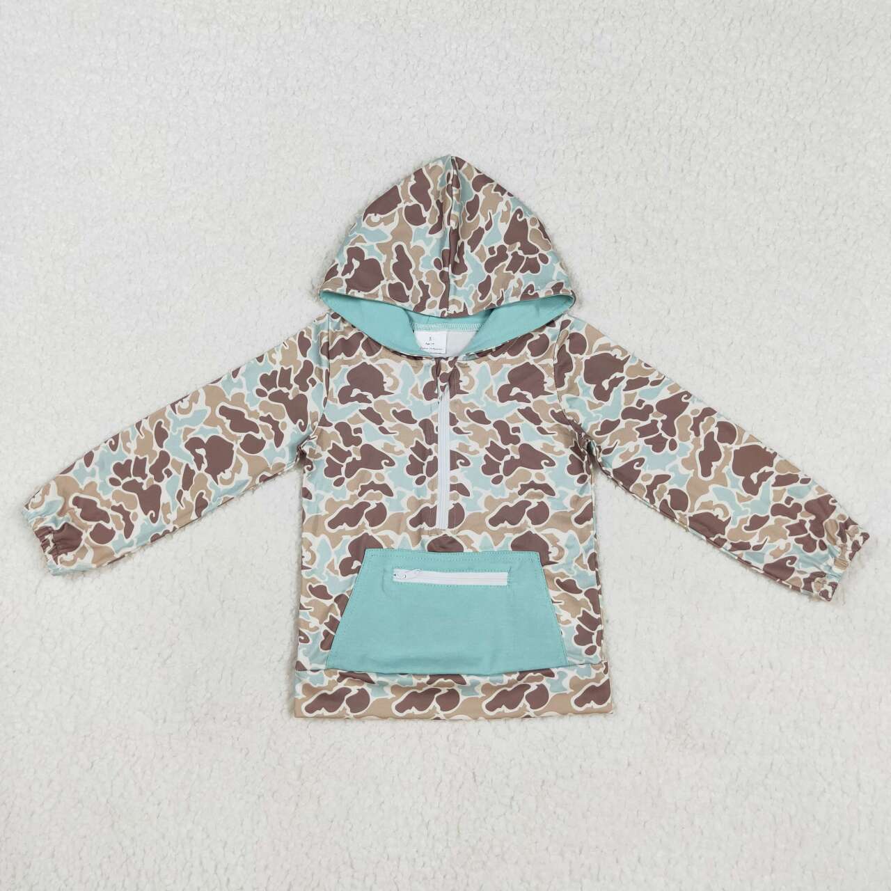 USA-Shop BT0751 Camo Print Pocket Boys Hoodie Zipper Tee Shirts Top