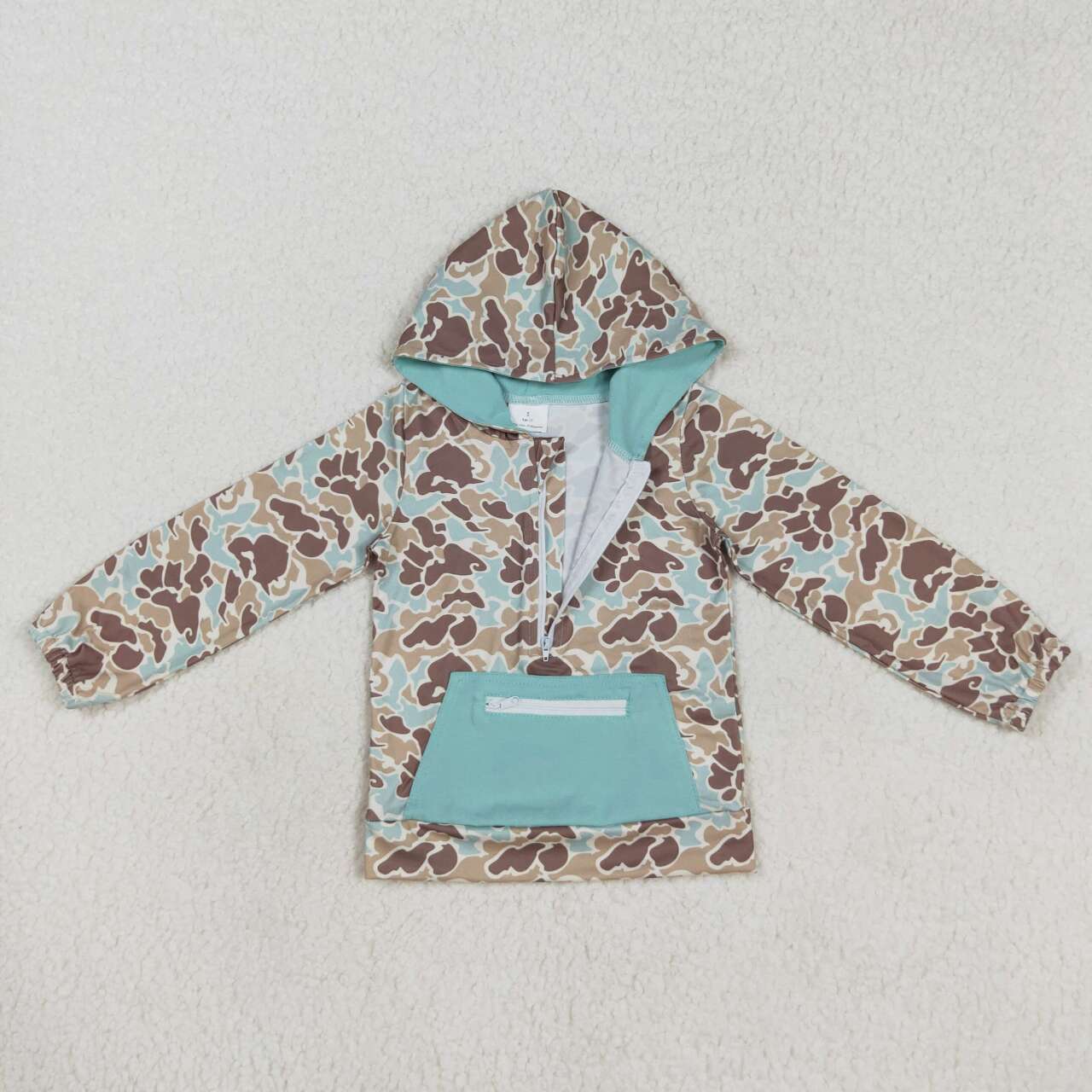 USA-Shop BT0751 Camo Print Pocket Boys Hoodie Zipper Tee Shirts Top