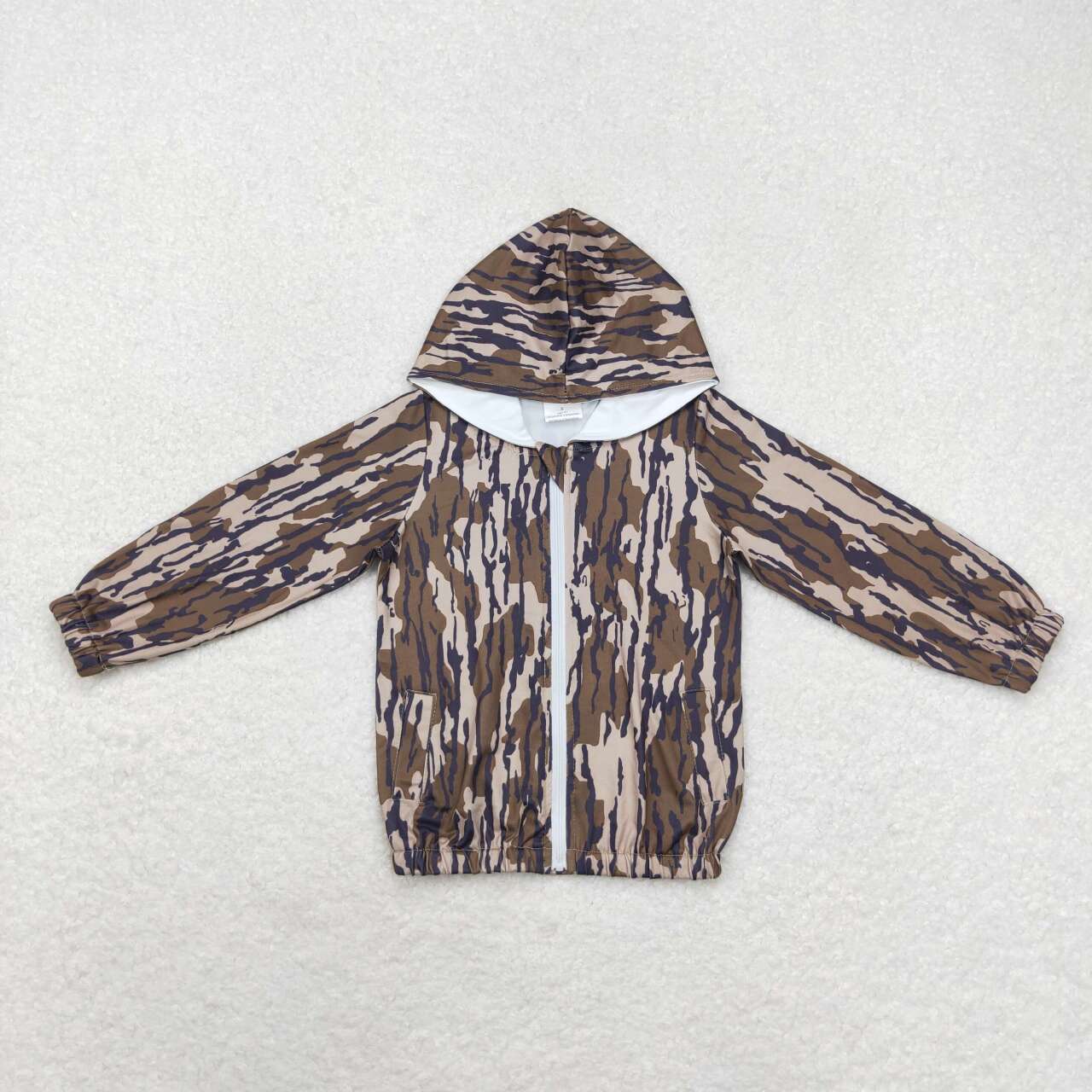 4 Colors Camo Print Pockets Kids Hoodie Zipper Jacket Tops