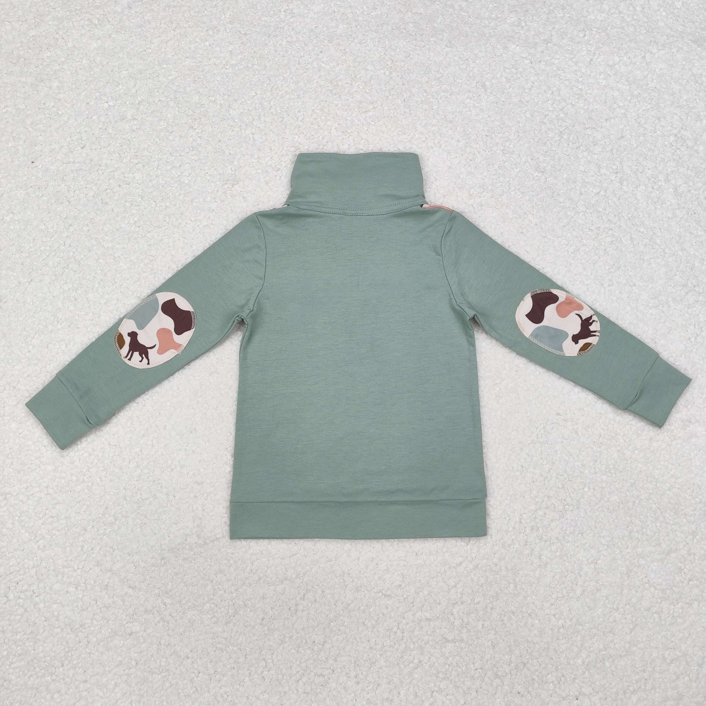 Camo Print Boys Zipper Pullover Top Brothers Wear