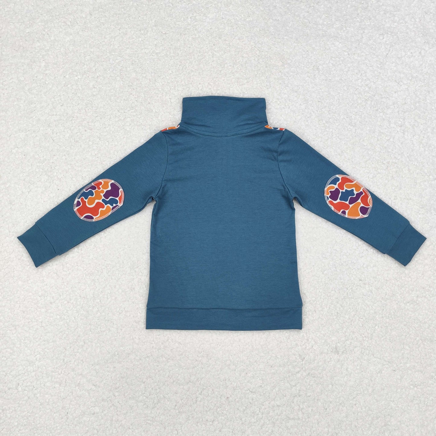 Camo Print Boys Zipper Pullover Top Brothers Wear