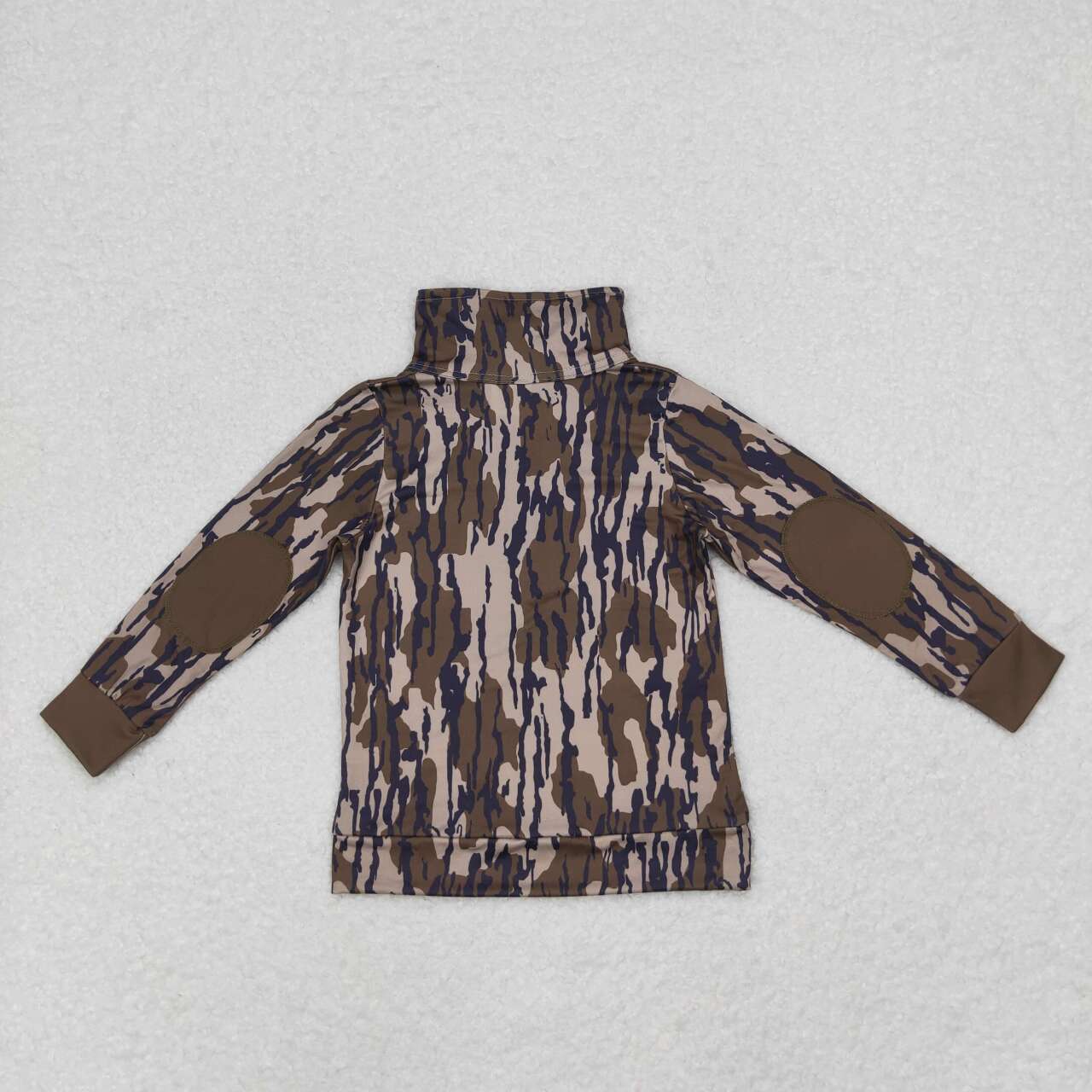 Camo Print Boys Zipper Pullover Top Brothers Wear