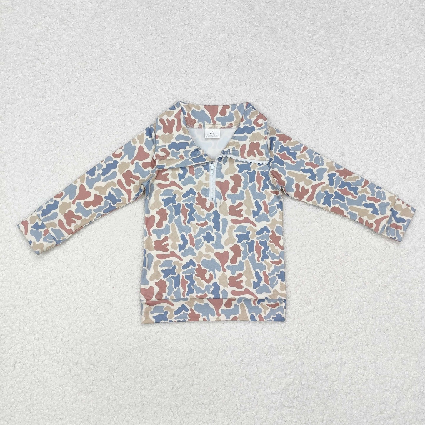 Camo Print Boys Hunting Zipper Pullover Tee Shirts Top Brothers Wear