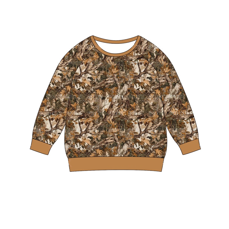 (Pre-order)BT0885 Branch Camo Print Boys Fall Tee Shirts Top