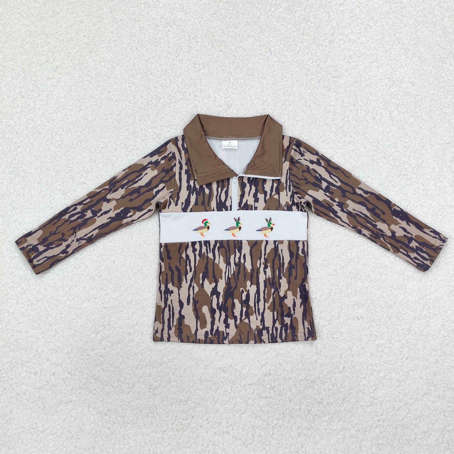 7 Colors Camo Embroidery Boys Pullover Zipper Top Brothers Wear