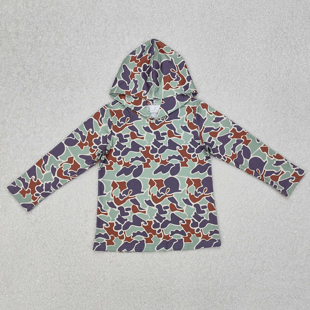 7 Colors Camo Print Boys Hoodie Tee Shirts Top Brothers Hunting Wear
