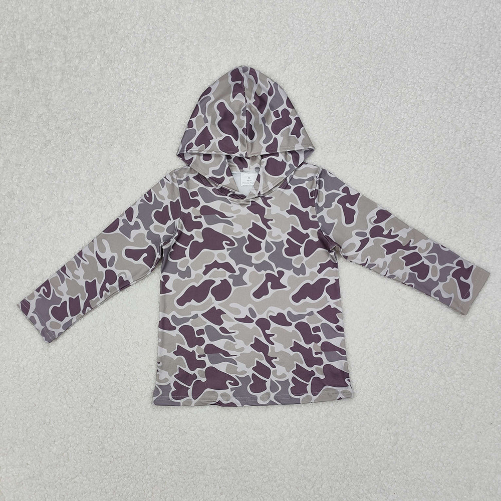 7 Colors Camo Print Boys Hoodie Tee Shirts Top Brothers Hunting Wear