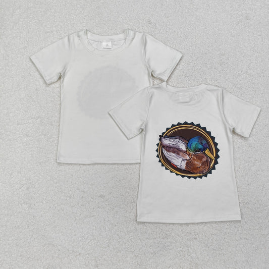 BT0964 Duck Print Boys Hunting Tee Shirts Top