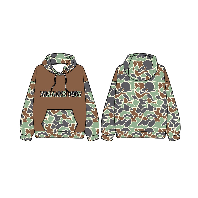 (Pre-order)BT0982 MAMA'S Boy Camo Print Boys Fall Hoodie Top