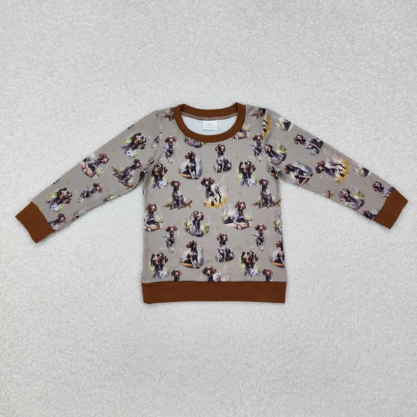 BT1059 Dog Hunting Print Boys Tee Shirts Top