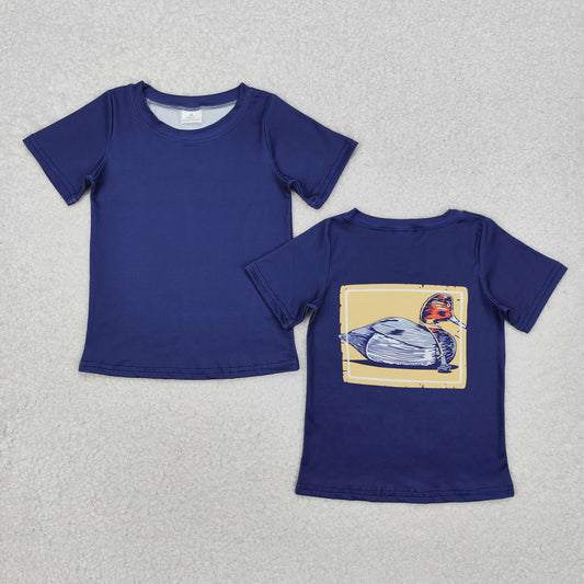 BT1083 Duck Navy Print Boys Short Sleeve Tee Shirts Top