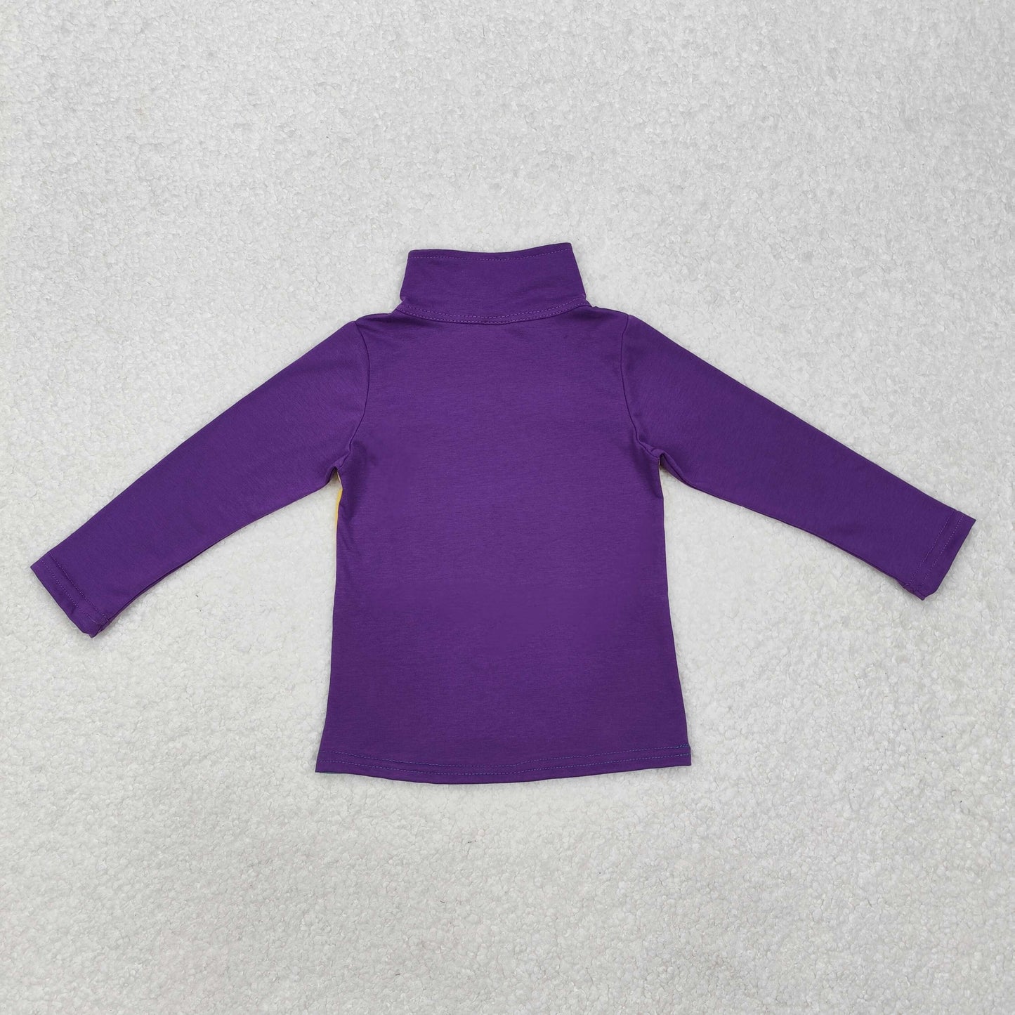BT1130 Purple Yellow Green Color Boys Long Sleeve Mardi Gras Zipper Pullover Top