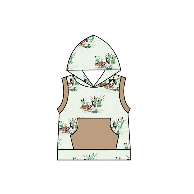 (Pre-order)BT1175 Duck Print Boys Hoodie Tee Shirts Top