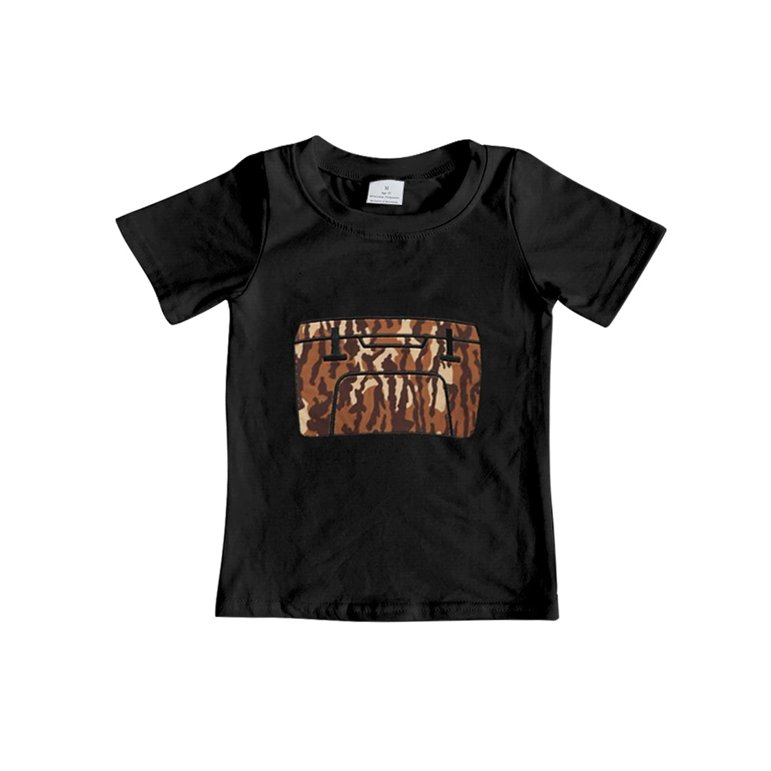 (Pre-order)BT1179 Brown Camo Black Kids Summer Tee Shirts Top