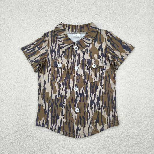 BT1201 Camo Print Pockets Boys Summer Tee Shirts Top