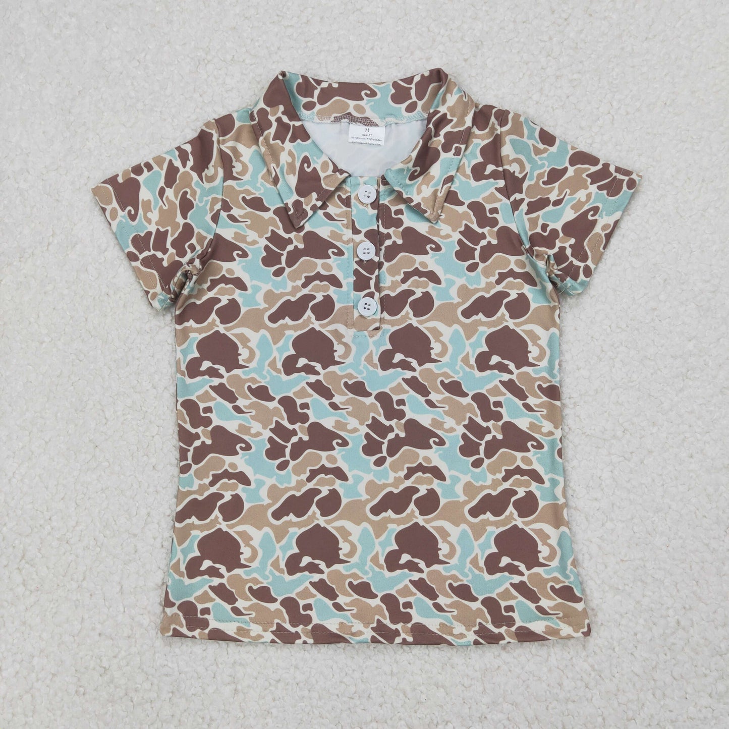 6 Colors Camo Boys Summer Polo Tee Shirts Top Brothers Wear