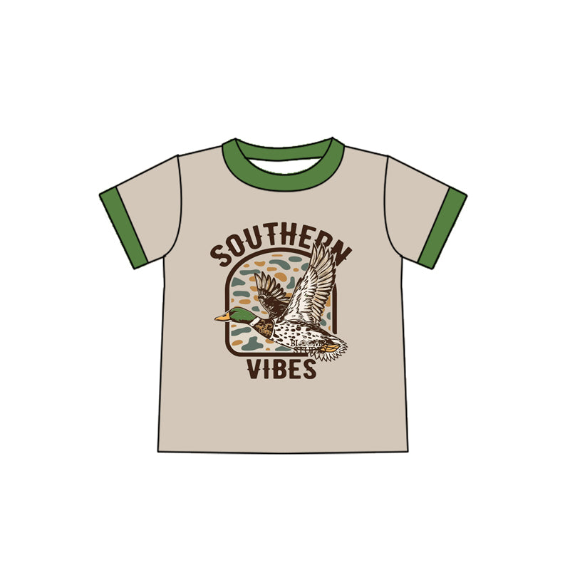 (Pre-order)BT1237 Duck SOUTHERN VIBES Print Boys Summer Tee Shirts Top