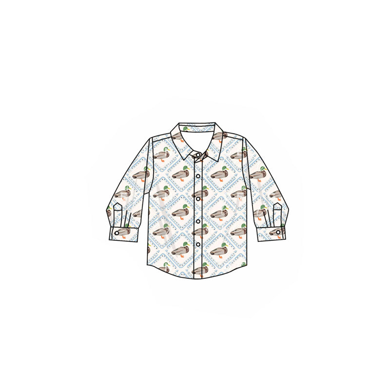 (Pre-order)BT1253 Duck Print Boys Fall Tee Shirts Top