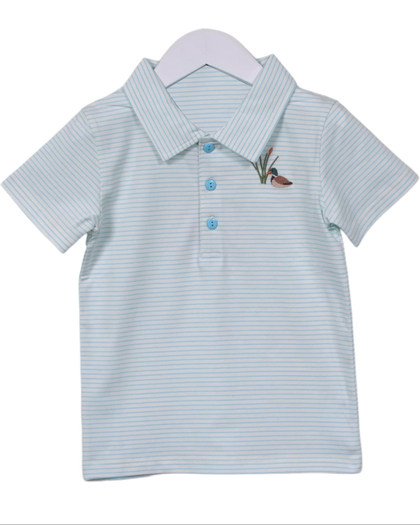 (Pre-order)BT1264 Duck Stripes Print Boys Summer Polo Top
