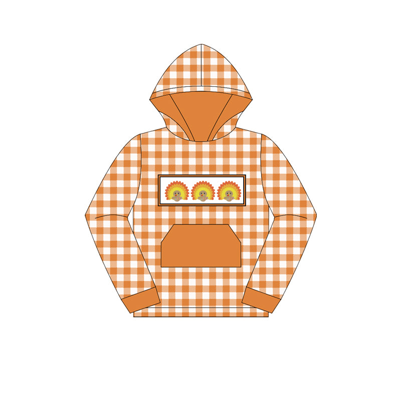 (Pre-order)BT1283 Turkey Dots Print Boys Thanksgiving Hoodie Top